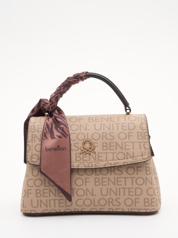 Benetton Bnt_1896 Monogram Eskitme Baskı El Ve Çapraz Çanta Vizon