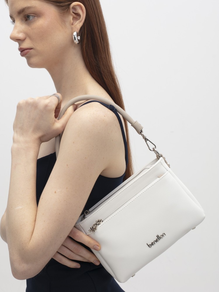 Benetton Bnt_1921 Nano Kumaş El Ve Çapraz Çanta Beyaz