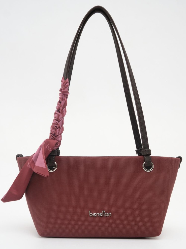 Benetton Bnt_1940 Nano Kumaş El Ve Omuz Çanta Bordo Benetton Bnt_1940 Nano Kumaş El Ve Omuz Çanta Bordo