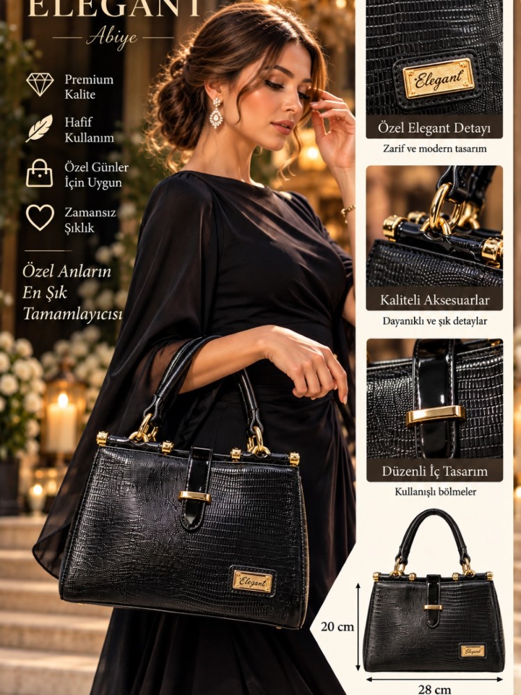 Elegant 798 Kadın El Ve Çapraz  Model Siyah