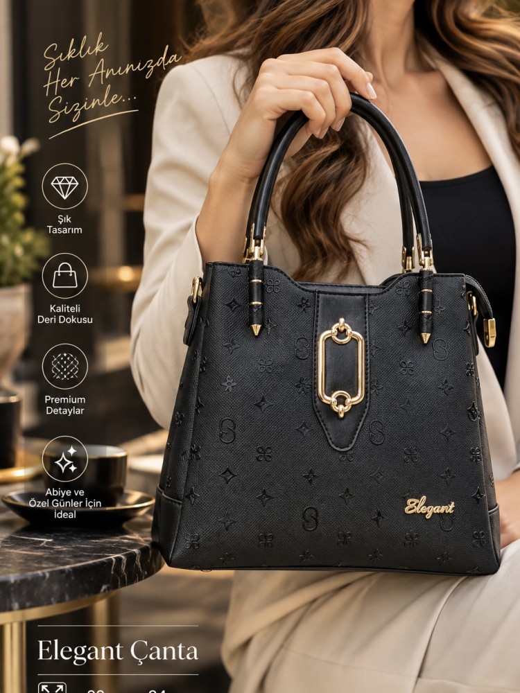 Elegant 885 Kadın El Ve Çapraz  Model Siyah