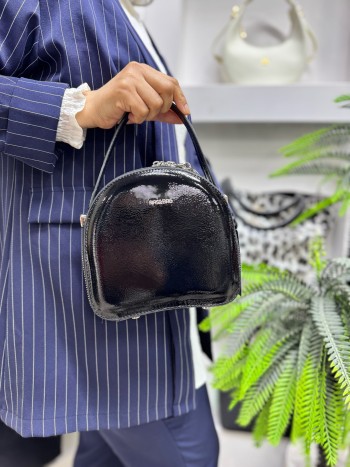 Nas Bags 1379 Kadın El Ve Çapraz  Model Rugan Siyah