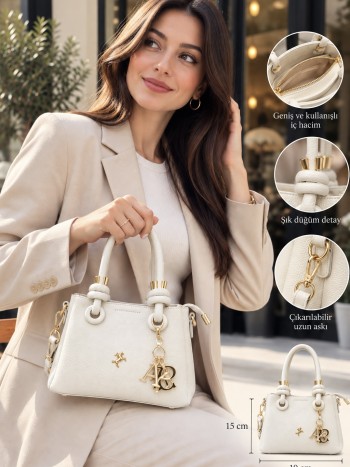 Nas Bags 1498 Kadın Çanta El Ve Çapraz Model Beyaz Nas Bags 1498 Kadın Çanta El Ve Çapraz Model Beyaz
