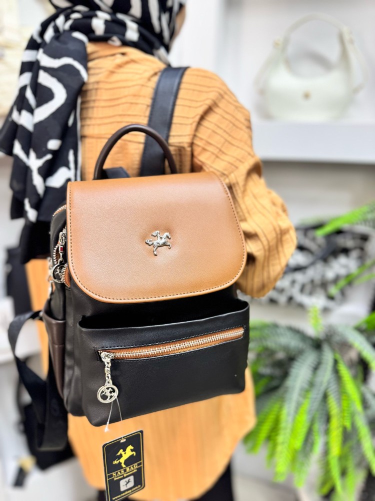 Nas Bags 1328 Kadın Sırt Model Siyah Taba