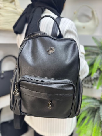 Nas Bags 931 Kadın Sırt Model Siyah Yıkama Deri
