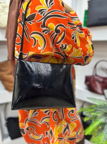 Nas Bags 1426-1  El,Omuz  Ve  Çapraz Model Rugan Siyah