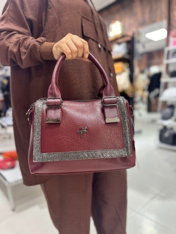 Nas Bags 1445  Kadın Çanta El Ve Çapraz Model Bordo