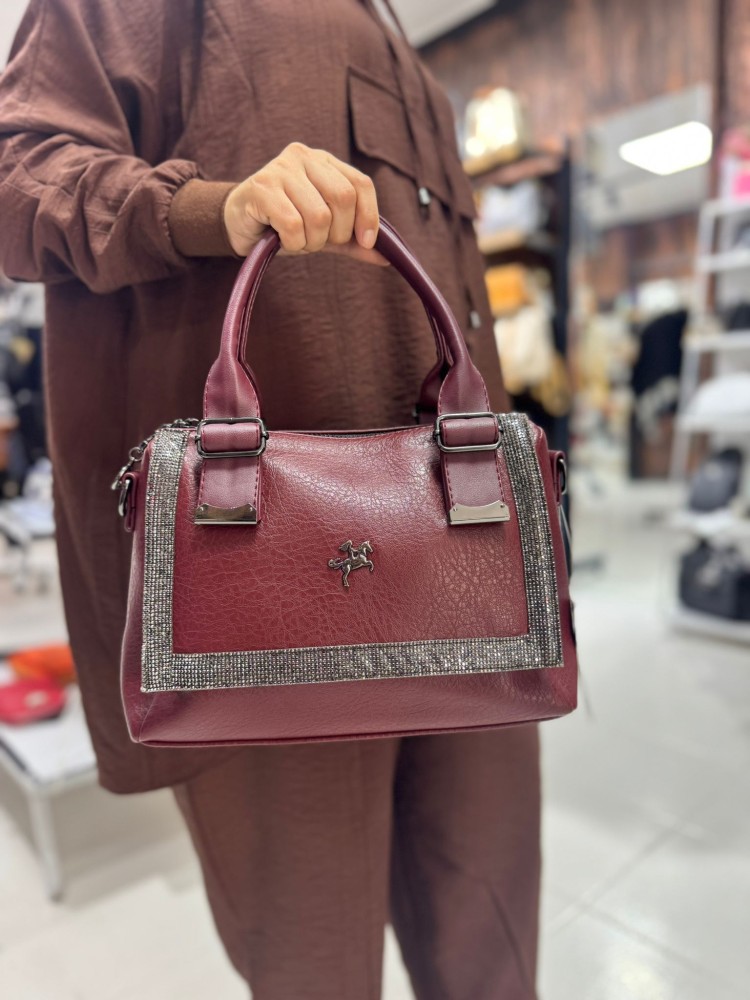 Nas Bags 1445  Kadın Çanta El Ve Çapraz Model Bordo
