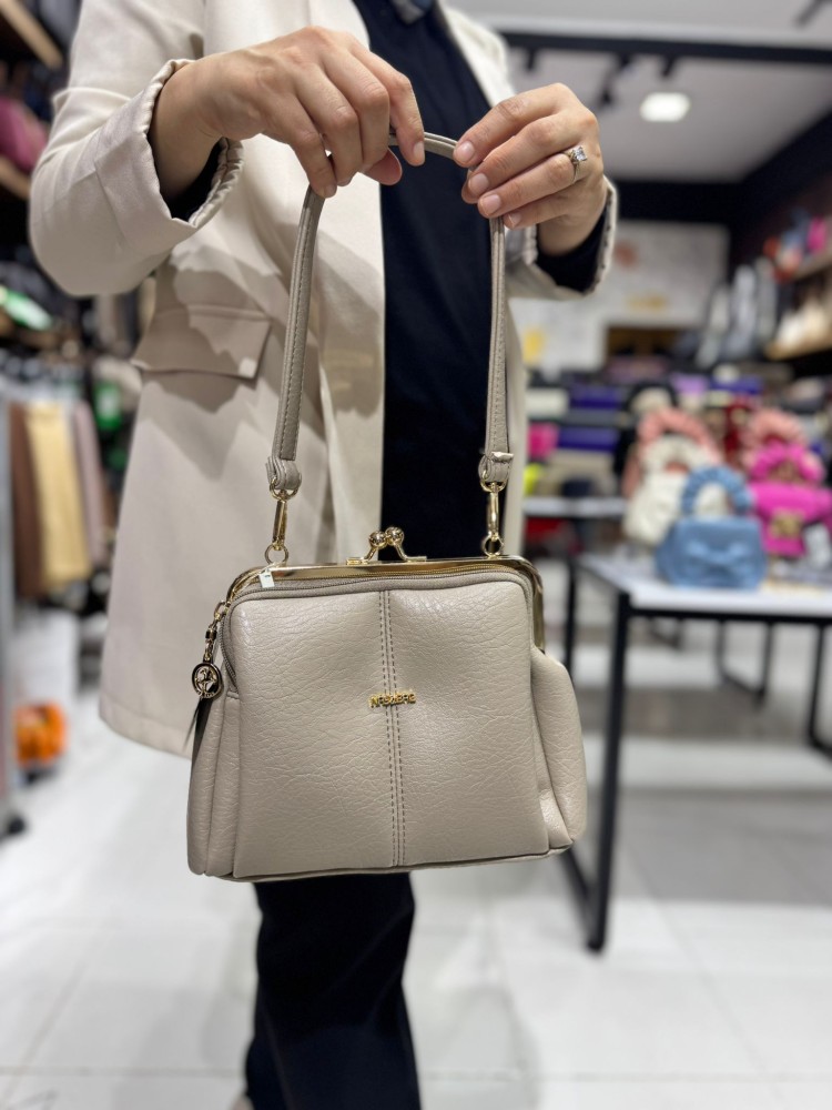 Nas Bags 1432 Kadın Çanta El Ve Çapraz Model Kum