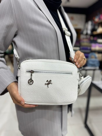 Nas Bags 1296 Çapraz Çanta Beyaz