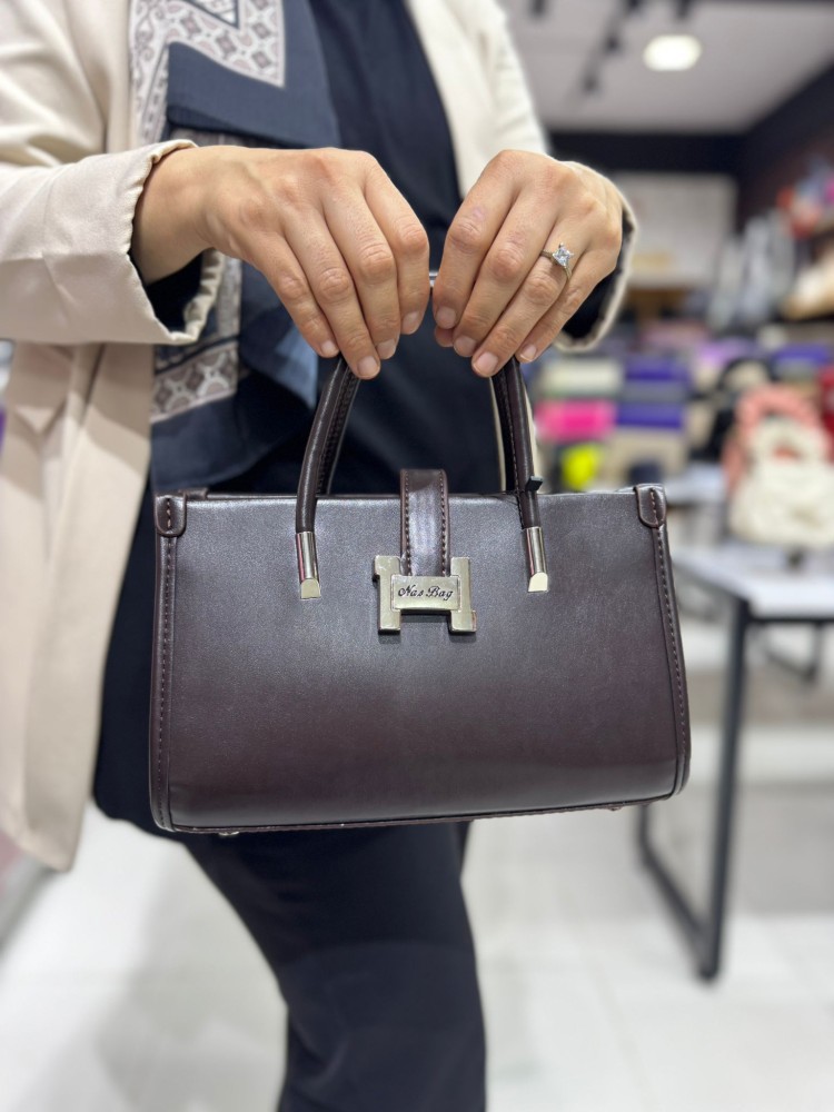 Nas Bags 1479 Kadın Çanta El Ve Çapraz Model Kahve