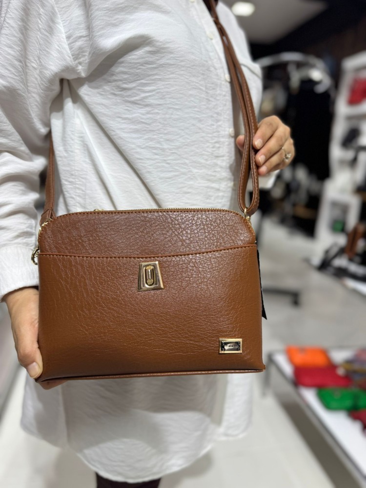 Nas Bags 933 Suni Deri Çapraz Model Taba