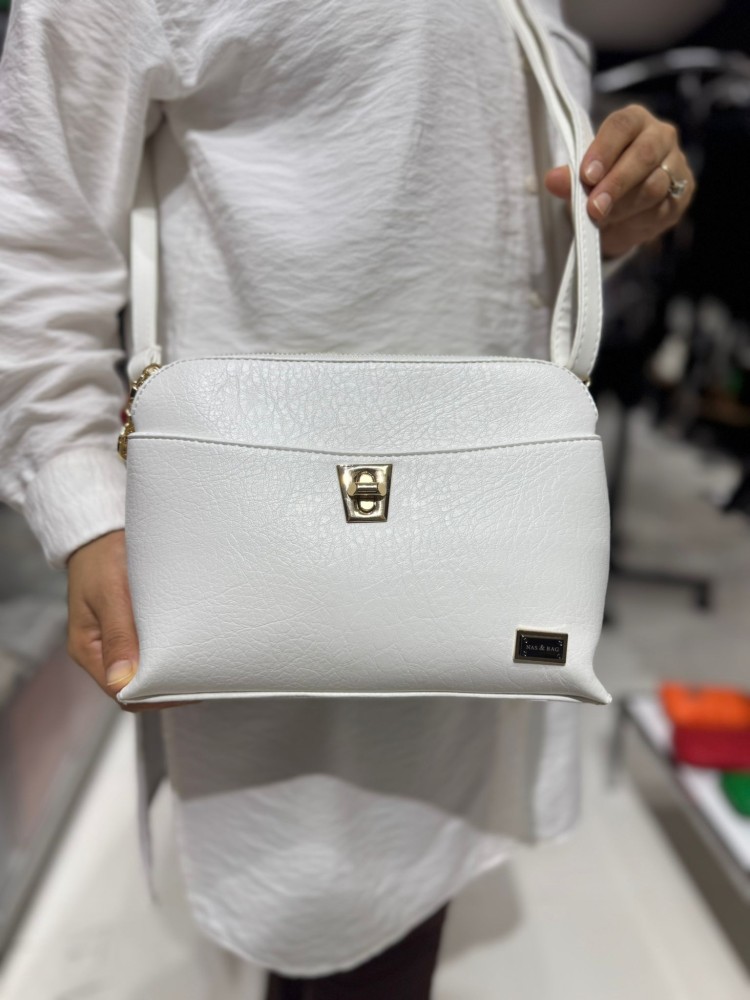Nas Bags 933 Suni Deri Çapraz Model Beyaz Nas Bags 933 Suni Deri Çapraz Model Beyaz