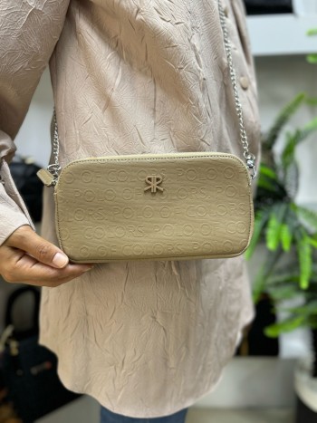 Polo Of Clors 8042 Kadın Çapraz Çanta Cüzdan Model Krem