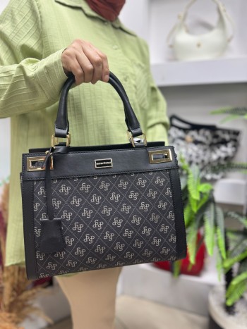 Silver Polo 1174 Kadın El Ve Çapraz  Model  Siyah Bakır