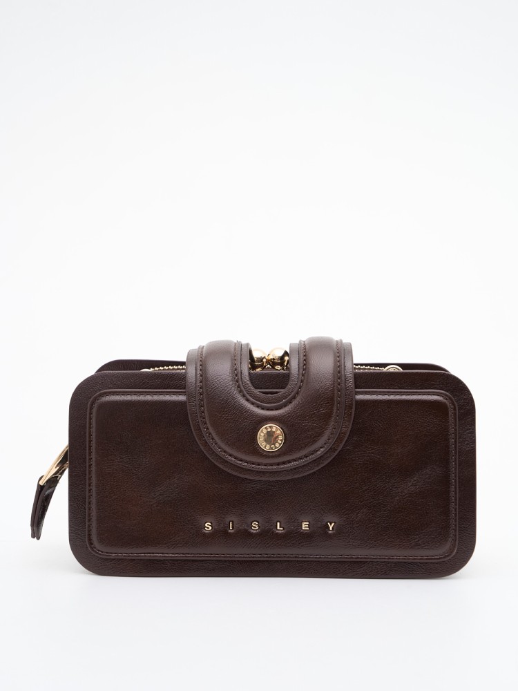 Sisley SLY_465 İthal Deri Çapraz Model Kahve
