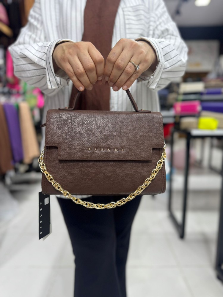 Sisley 237 Suni Deri EL Ve Çapraz Model Kahve