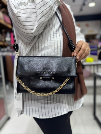 Sisley SLY233 Suni Deri El,Omuz  Ve Çapraz Model Siyah