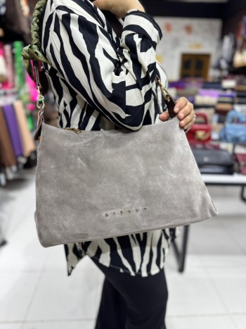 Sisley SLY_300 Süet Nubuk Deri El,Omuz Model Taş
