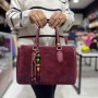 V'Shine 5011  Nubuk Deri Kadın Çanta İthal Premium Serisi  El,Omuz  Ve Çapraz Modl Bordo