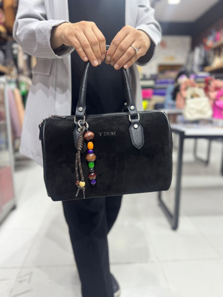 V'Shine 5011 Nubuk Deri Kadın Çanta İthal Premium Serisi El,Omuz Ve Çapraz Modl Siyah V'Shine 5011 Nubuk Deri Kadın Çanta İthal Premium Serisi El,Omuz Ve Çapraz Modl Siyah