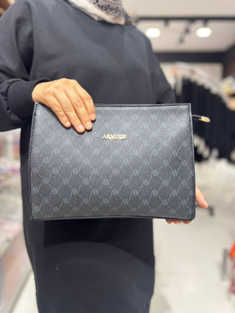 Armine 418 Suni Deri Çapraz Model Siyah