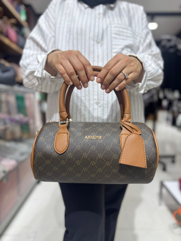 Armine 410 Suni Deri El Ve Çapraz Model Kahve