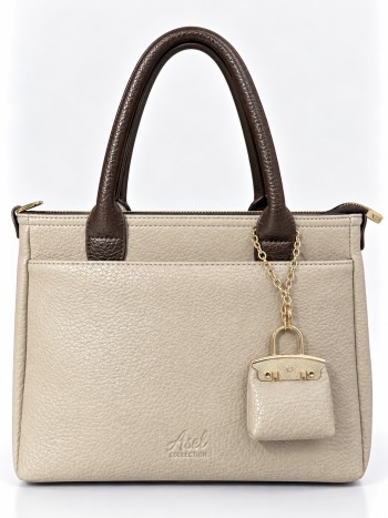 Asel Collection asl-0011 Kadın Çanta El Ve Çapraz  Model Kum Kahve