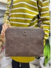Benetton Bnt-1277 Kadın Çanta Monogram Çapraz Model Kahverengi
