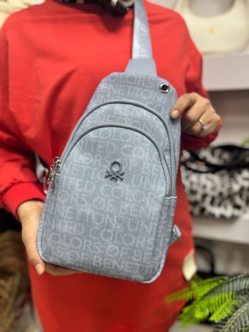 Benetton Bnt-1286 Kadın Çanta Monogram Vücut Çantası Mavi