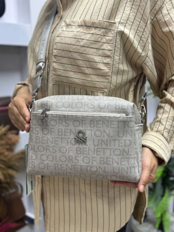 Benetton Bnt-1288 Kadın Çanta Monogram Çapraz Model Taş