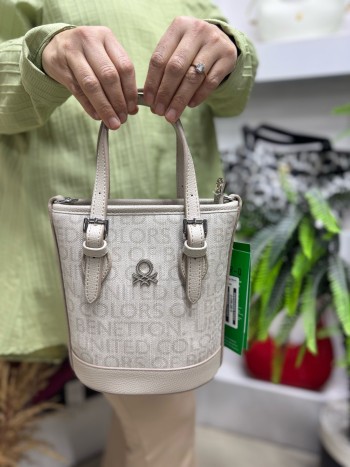 Benetton Bnt-1329 Kadın Çanta Monogram El Ve Çapraz Model Taş