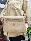 Benetton Bnt-1377 Kadın Çanta Monogram Eskitme Çapraz Model Camel