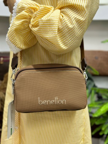 Benetton Bnt-1419 Kadın Çanta Nano Kumaş Çapraz Model Camel