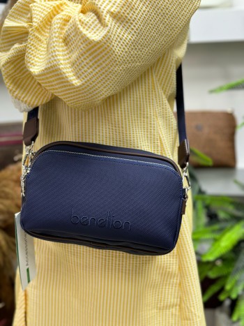Benetton Bnt-1419 Kadın Çanta Nano Kumaş Çapraz Model Lacivert