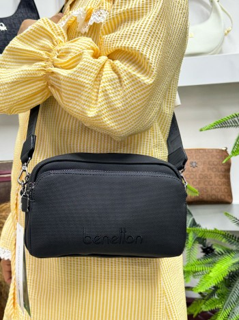 Benetton Bnt-1419 Kadın Çanta Nano Kumaş Çapraz Model Siyah