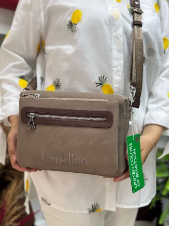 Benetton Bnt-1437 Kadın Çanta Nano Kumaş Çapraz Model Bizon