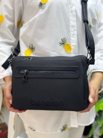 Benetton Bnt-1437 Kadın Çanta Nano Kumaş Çapraz Model Siyah