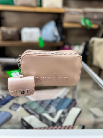 Benetton Bnt-1448 Kadın Çanta Slikon Çapraz Model Pudra Pembe