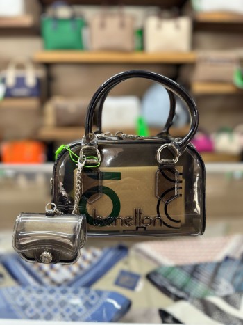 Benetton Bnt-1453 Kadın Çanta Slikon El Ve Çapraz Model Siyah