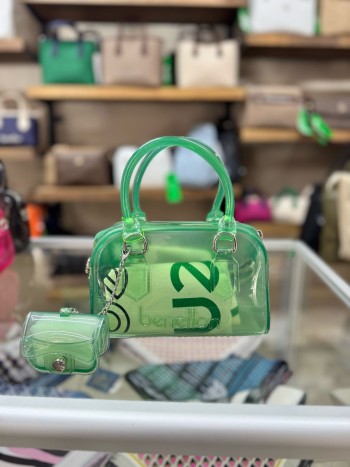 Benetton Bnt-1453 Kadın Çanta Slikon El Ve Çapraz Model Yeşil
