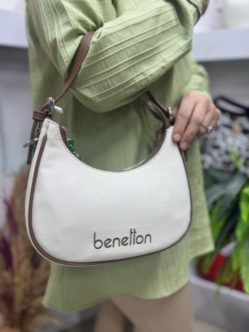 Benetton Bnt-1541 Kadın Çanta El Ve Çapraz Model Bej Kahve