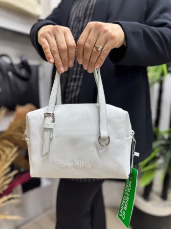 Benetton Bnt-1582 Kadın Çanta Nano Kumaş El Ve Çapraz Model Beyaz