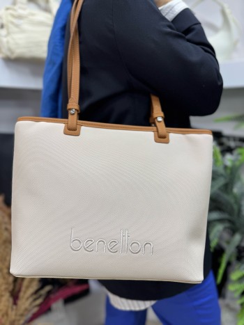Benetton Bnt-1583 Kadın Çanta Nano Kumaş El Ve Çapraz Model Bej Camel