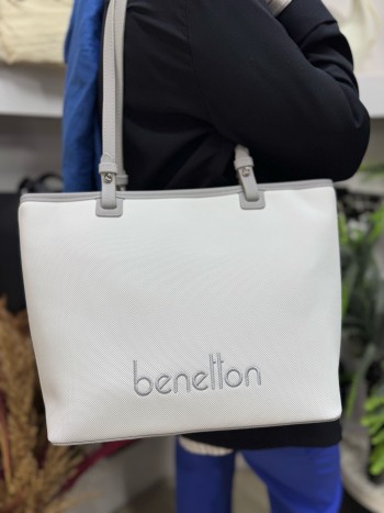 Benetton Bnt-1583 Kadın Çanta Nano Kumaş El Ve Çapraz Model Beyaz