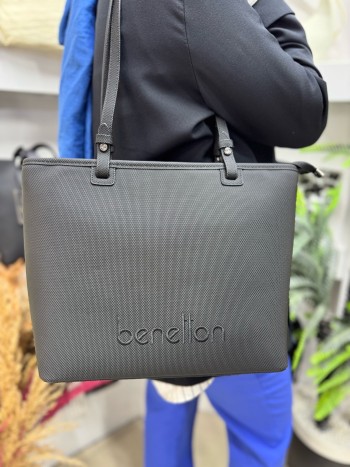 Benetton Bnt-1583 Kadın Çanta Nano Kumaş El Ve Çapraz Model Gri