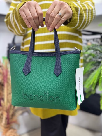 Benetton Bnt-1588 Kadın Çanta Nano Kumaş El Ve Çapraz Model Zümrüt Yeşil