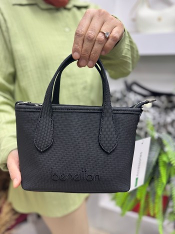 Benetton Bnt-1598 Kadın Çanta Nano Kumaş El Ve Çapraz Model Siyah