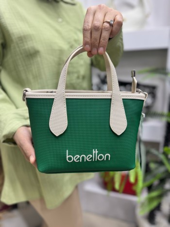 Benetton Bnt-1598 Kadın Çanta Nano Kumaş El Ve Çapraz Model Zümrüt Bej Benetton Bnt-1598 Kadın Çanta Nano Kumaş El Ve Çapraz Model Zümrüt Bej