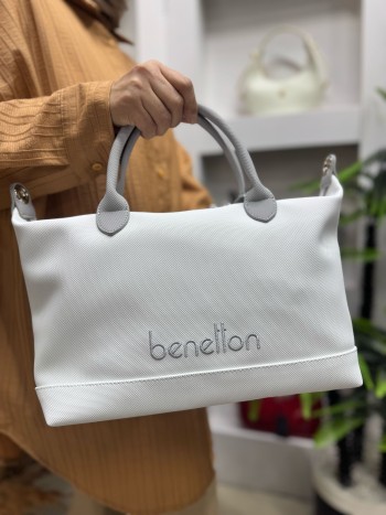 Benetton Bnt-1612 Kadın Çanta Nano Kumaş El Ve Çapraz Model Beyaz Gri Benetton Bnt-1612 Kadın Çanta Nano Kumaş El Ve Çapraz Model Beyaz Gri